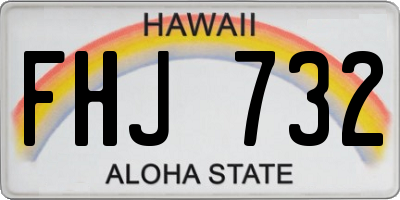 HI license plate FHJ732