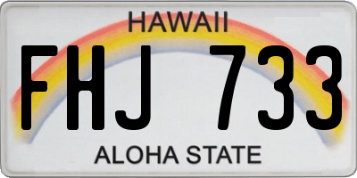 HI license plate FHJ733
