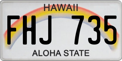 HI license plate FHJ735