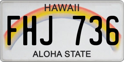 HI license plate FHJ736