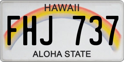 HI license plate FHJ737