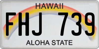 HI license plate FHJ739