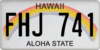 HI license plate FHJ741