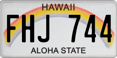 HI license plate FHJ744