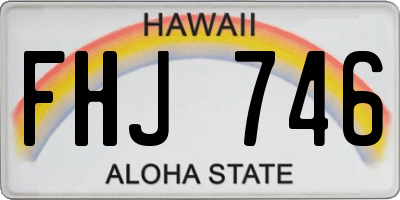 HI license plate FHJ746