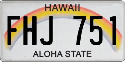 HI license plate FHJ751