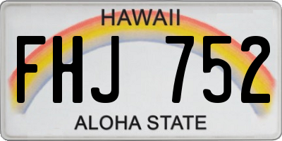HI license plate FHJ752
