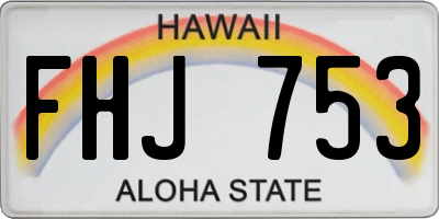 HI license plate FHJ753