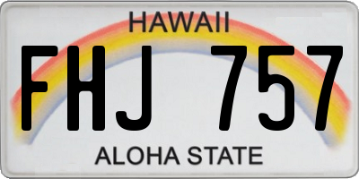 HI license plate FHJ757
