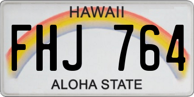 HI license plate FHJ764