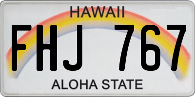 HI license plate FHJ767