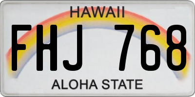 HI license plate FHJ768