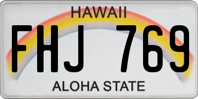 HI license plate FHJ769