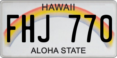 HI license plate FHJ770