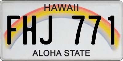 HI license plate FHJ771