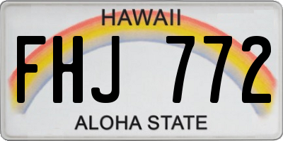 HI license plate FHJ772