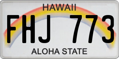 HI license plate FHJ773