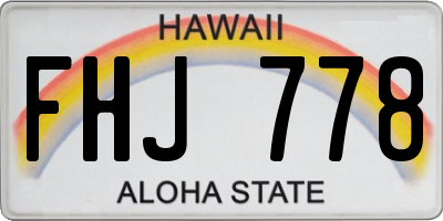 HI license plate FHJ778