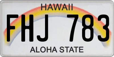 HI license plate FHJ783