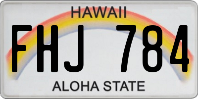 HI license plate FHJ784