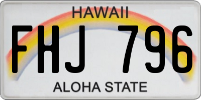 HI license plate FHJ796