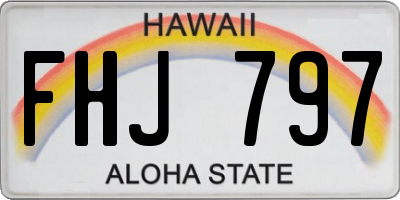 HI license plate FHJ797