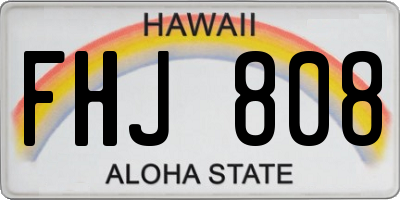 HI license plate FHJ808