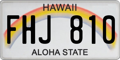 HI license plate FHJ810