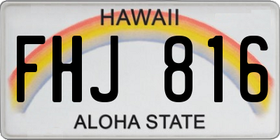 HI license plate FHJ816