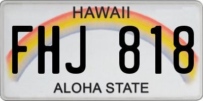 HI license plate FHJ818