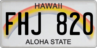 HI license plate FHJ820