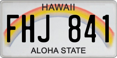 HI license plate FHJ841