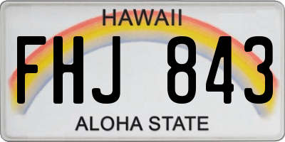 HI license plate FHJ843