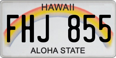 HI license plate FHJ855