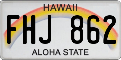 HI license plate FHJ862