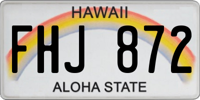 HI license plate FHJ872