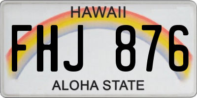 HI license plate FHJ876