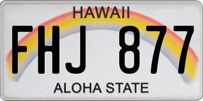 HI license plate FHJ877