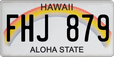 HI license plate FHJ879