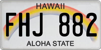 HI license plate FHJ882