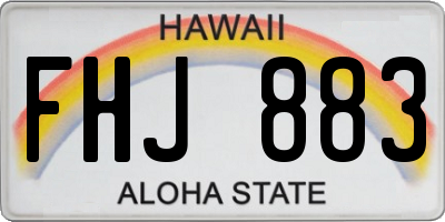 HI license plate FHJ883