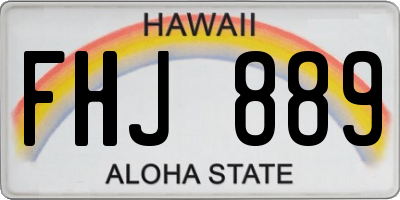 HI license plate FHJ889