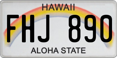HI license plate FHJ890