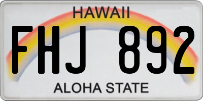 HI license plate FHJ892