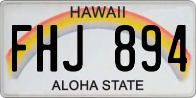 HI license plate FHJ894