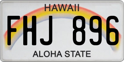 HI license plate FHJ896