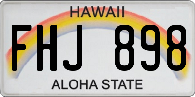 HI license plate FHJ898