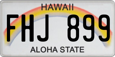HI license plate FHJ899