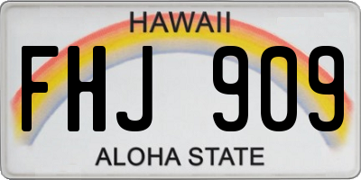 HI license plate FHJ909