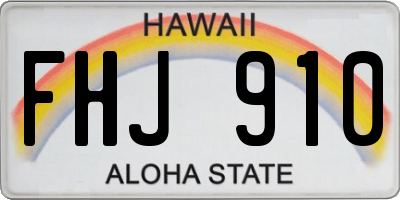 HI license plate FHJ910
